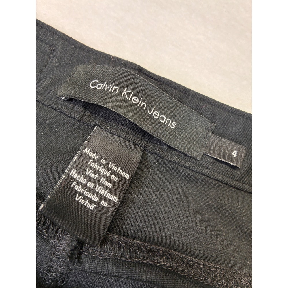 Calvin Klein Modern Skinny Pants‎ Minimalist Dark Academia Stretch - 4 Black